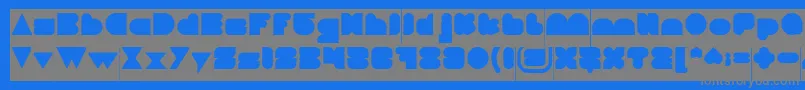 フォントLOVE IS BLIND Inverse – 青い背景に灰色の文字