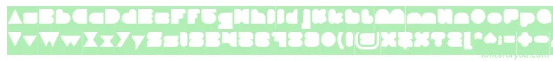 フォントLOVE IS BLIND Inverse – 白い背景に緑のフォント