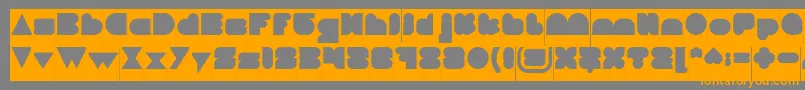 LOVE IS BLIND Inverse-Schriftart – Orangefarbene Schriften auf grauem Hintergrund