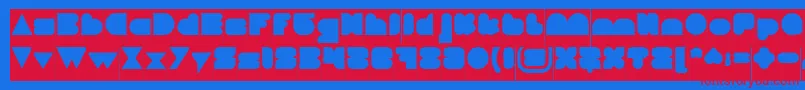 フォントLOVE IS BLIND Inverse – 赤い文字の青い背景