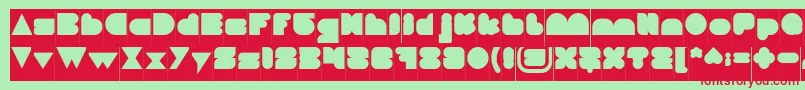 フォントLOVE IS BLIND Inverse – 赤い文字の緑の背景