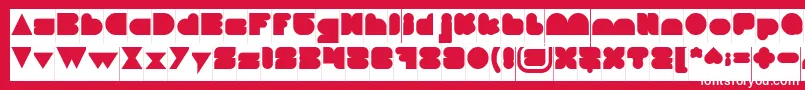 フォントLOVE IS BLIND Inverse – 赤い背景に白い文字