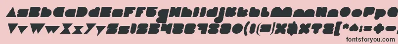 Police LOVE IS BLIND Italic – polices noires sur fond rose