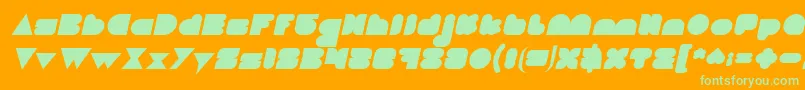 フォントLOVE IS BLIND Italic – オレンジの背景に緑のフォント