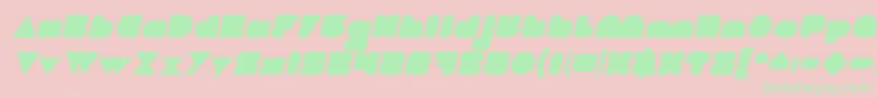 Czcionka LOVE IS BLIND Italic – zielone czcionki na różowym tle