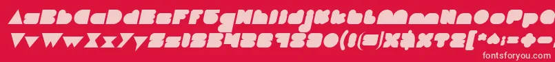 LOVE IS BLIND Italic Font – Pink Fonts on Red Background
