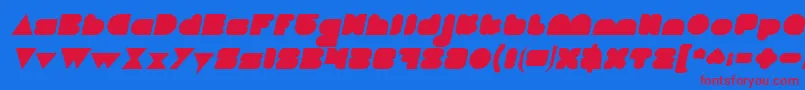 Police LOVE IS BLIND Italic – polices rouges sur fond bleu