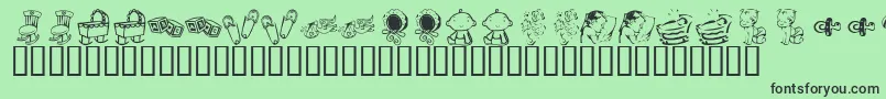 Fonte KrBabyLove – fontes pretas em um fundo verde