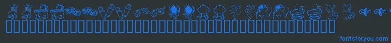 KrBabyLove Font – Blue Fonts on Black Background