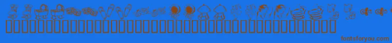 KrBabyLove Font – Brown Fonts on Blue Background