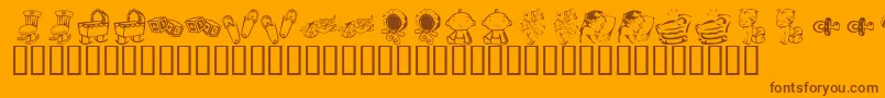 KrBabyLove Font – Brown Fonts on Orange Background