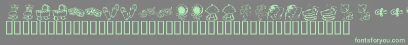 KrBabyLove Font – Green Fonts on Gray Background
