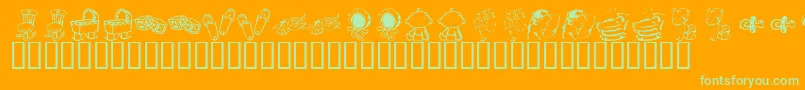 KrBabyLove Font – Green Fonts on Orange Background