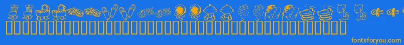 KrBabyLove Font – Orange Fonts on Blue Background