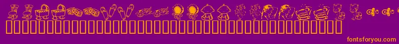 KrBabyLove Font – Orange Fonts on Purple Background