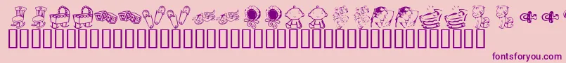 KrBabyLove-Schriftart – Violette Schriften auf rosa Hintergrund