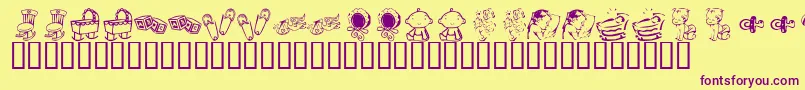 Fonte KrBabyLove – fontes roxas em um fundo amarelo