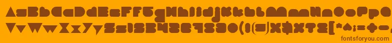 LOVE IS BLIND-Schriftart – Braune Schriften auf orangefarbenem Hintergrund