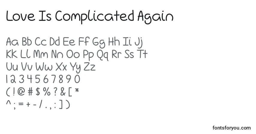 Love Is Complicated Again   Font – alphabet, numbers, special characters