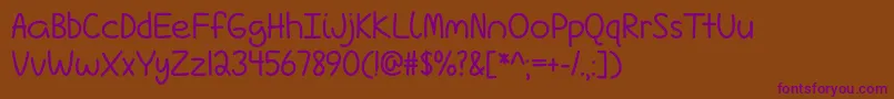 Love Is Complicated Again   Font – Purple Fonts on Brown Background