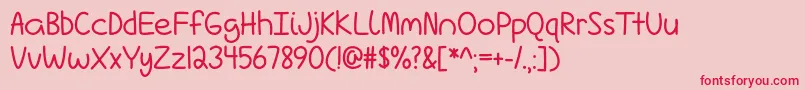フォントLove Is Complicated Again   – ピンクの背景に赤い文字