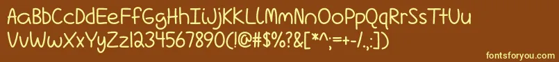 Love Is Complicated Again   Font – Yellow Fonts on Brown Background