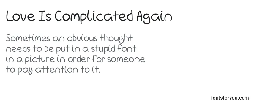 Review of the Love Is Complicated Again   Font