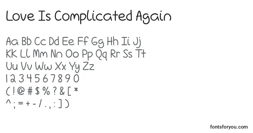 Шрифт Love Is Complicated Again   (132973) – алфавит, цифры, специальные символы
