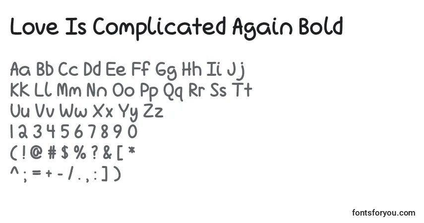 Love Is Complicated Again Bold   Font – alphabet, numbers, special characters