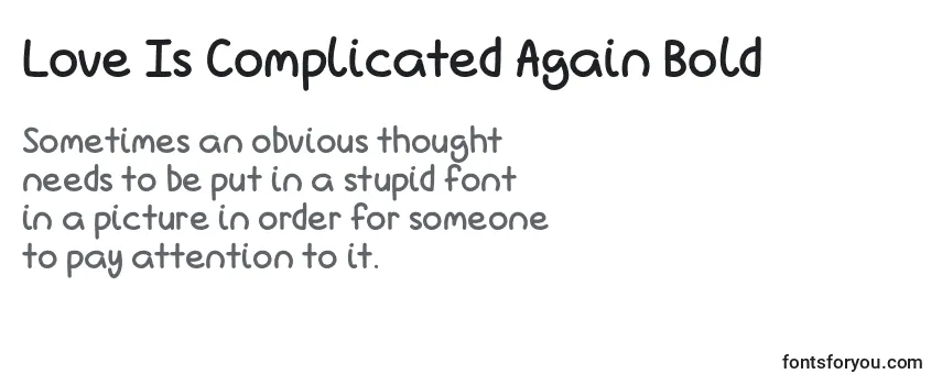Love Is Complicated Again Bold   Font