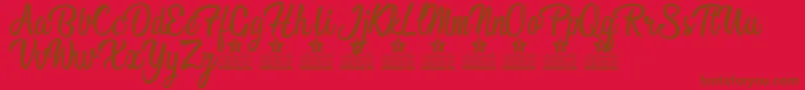Love is the Antidote Personal Use  Font – Brown Fonts on Red Background