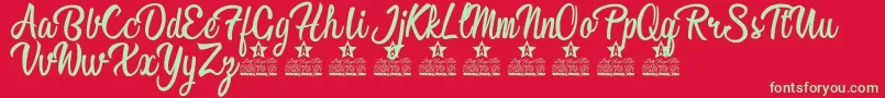 Love is the Antidote Personal Use  Font – Green Fonts on Red Background
