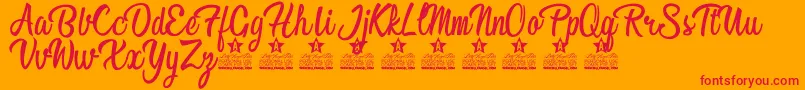 Love is the Antidote Personal Use  Font – Red Fonts on Orange Background