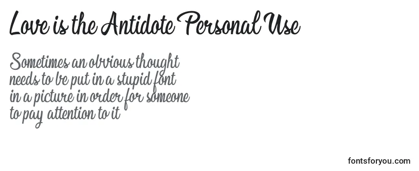 Love is the Antidote Personal Use  Font