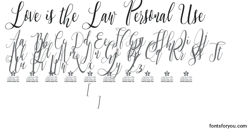Love is the Law Personal Use Font – alphabet, numbers, special characters