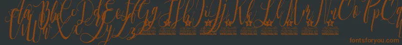 Love is the Law Personal Use Font – Brown Fonts on Black Background