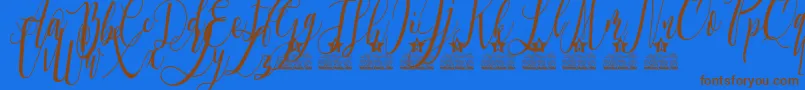 Love is the Law Personal Use Font – Brown Fonts on Blue Background