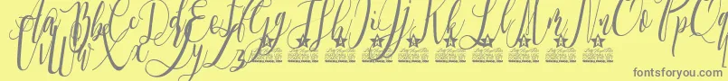 Fonte Love is the Law Personal Use – fontes cinzas em um fundo amarelo