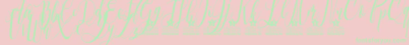 Fonte Love is the Law Personal Use – fontes verdes em um fundo rosa