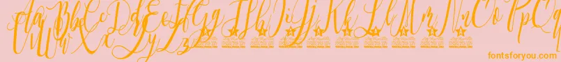 Love is the Law Personal Use-Schriftart – Orangefarbene Schriften auf rosa Hintergrund