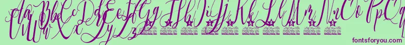 Fonte Love is the Law Personal Use – fontes roxas em um fundo verde