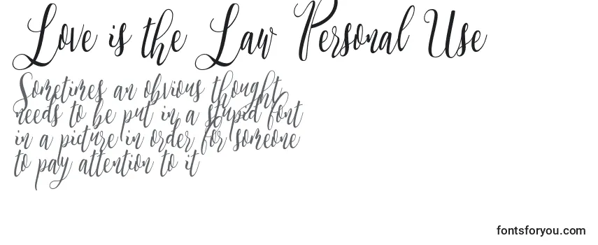 Schriftart Love is the Law Personal Use
