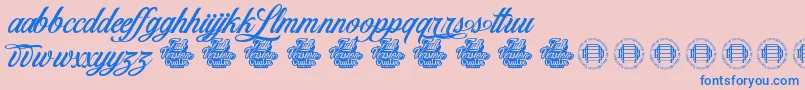 フォントLove Letters – ピンクの背景に青い文字