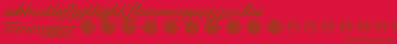 Love Letters Font – Brown Fonts on Red Background