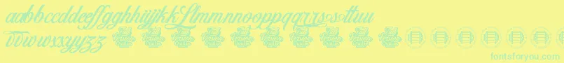 Love Letters Font – Green Fonts on Yellow Background