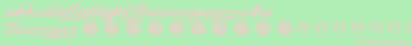 Love Letters Font – Pink Fonts on Green Background