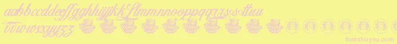 Love Letters Font – Pink Fonts on Yellow Background
