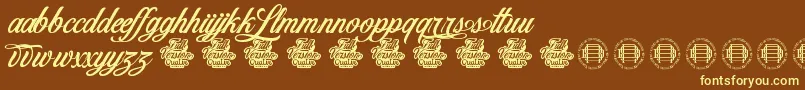 Love Letters Font – Yellow Fonts on Brown Background