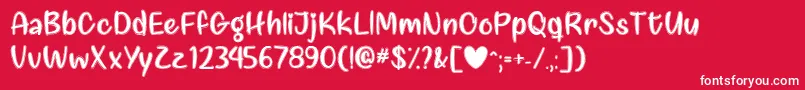 Czcionka Love Like This   – białe czcionki na czerwonym tle