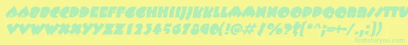 BeetlejuiceItalic Font – Green Fonts on Yellow Background